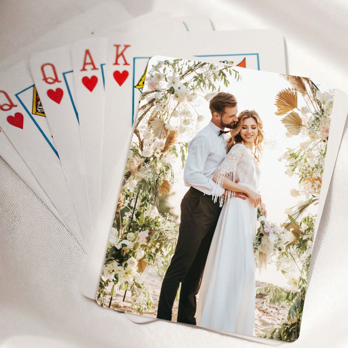 1 Deck 54pcs Custom Photo Playing Cards, Personalized Poker Cards With Photo, Custom Couple Picture Playing Cards, Personalized Wedding, Birthday, Anniversary Gift, Unique Engagement Party Cards