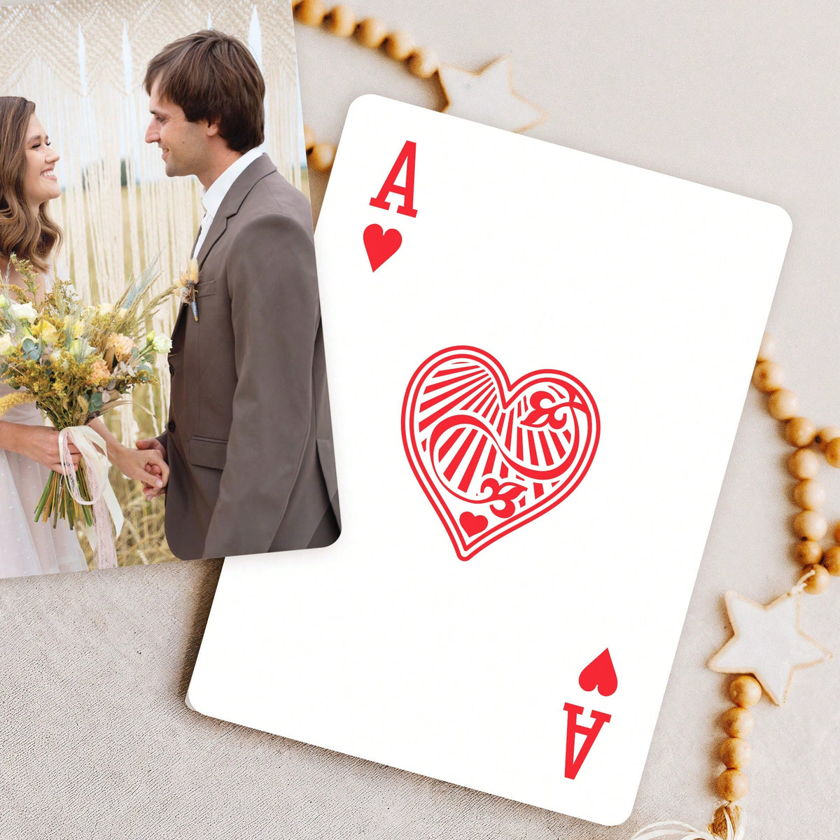 1 Deck 54pcs Custom Photo Playing Cards, Personalized Poker Cards With Photo, Custom Couple Picture Playing Cards, Personalized Wedding, Birthday, Anniversary Gift, Unique Engagement Party Cards