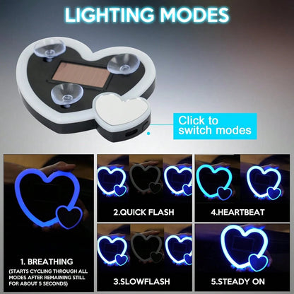 1 Item, Car Neon Double Heart-Shaped Light| Solar LED Car Window Light, 5V Working Voltage, Universal Type, Suitable For Illuminated Signs Or Nameplates, Car Ambient Decoration