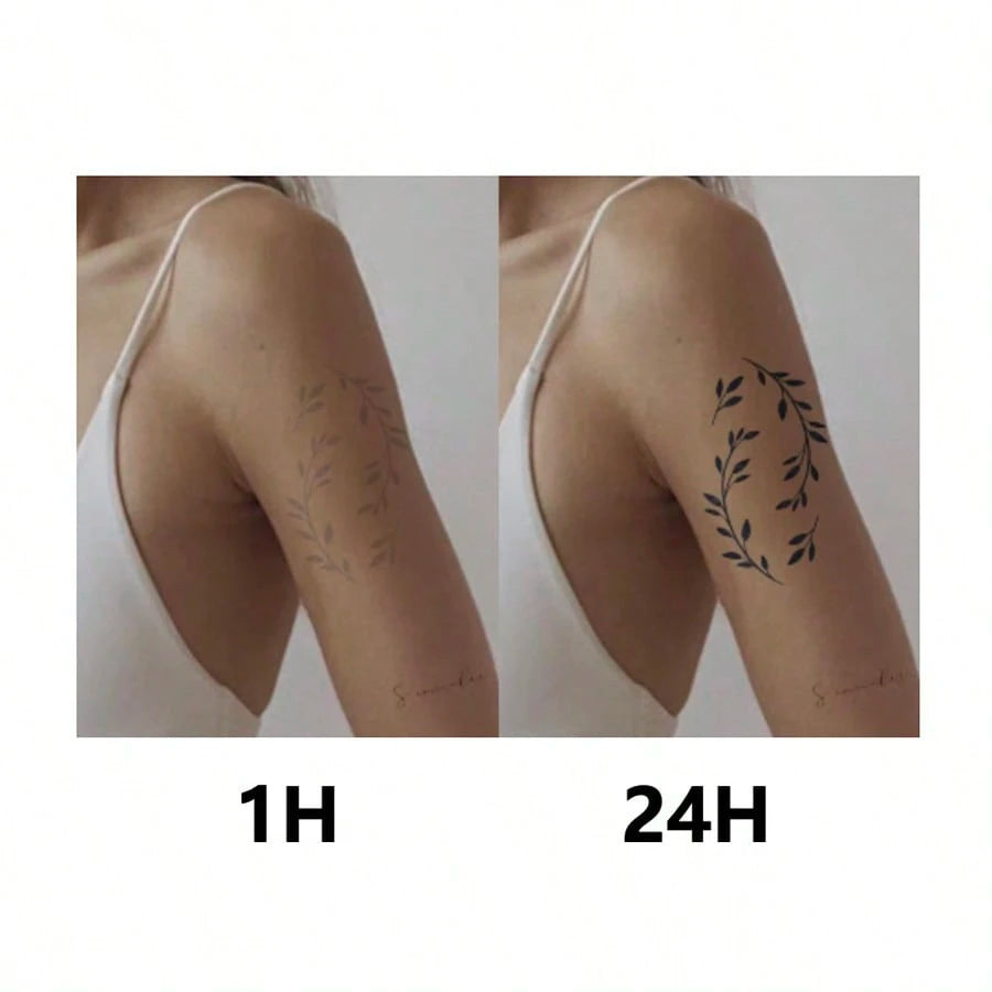 1 Kit " Spiral Sun" New Technology Tattoo Sticker, Semi-Permanent, Boho, Bold, Y2K, Temporary Tattoo, Fake Tattoo, Waterproof & Long-Lasting Realistic Design, Plant-Based Formula, InkDance, Ink Dance