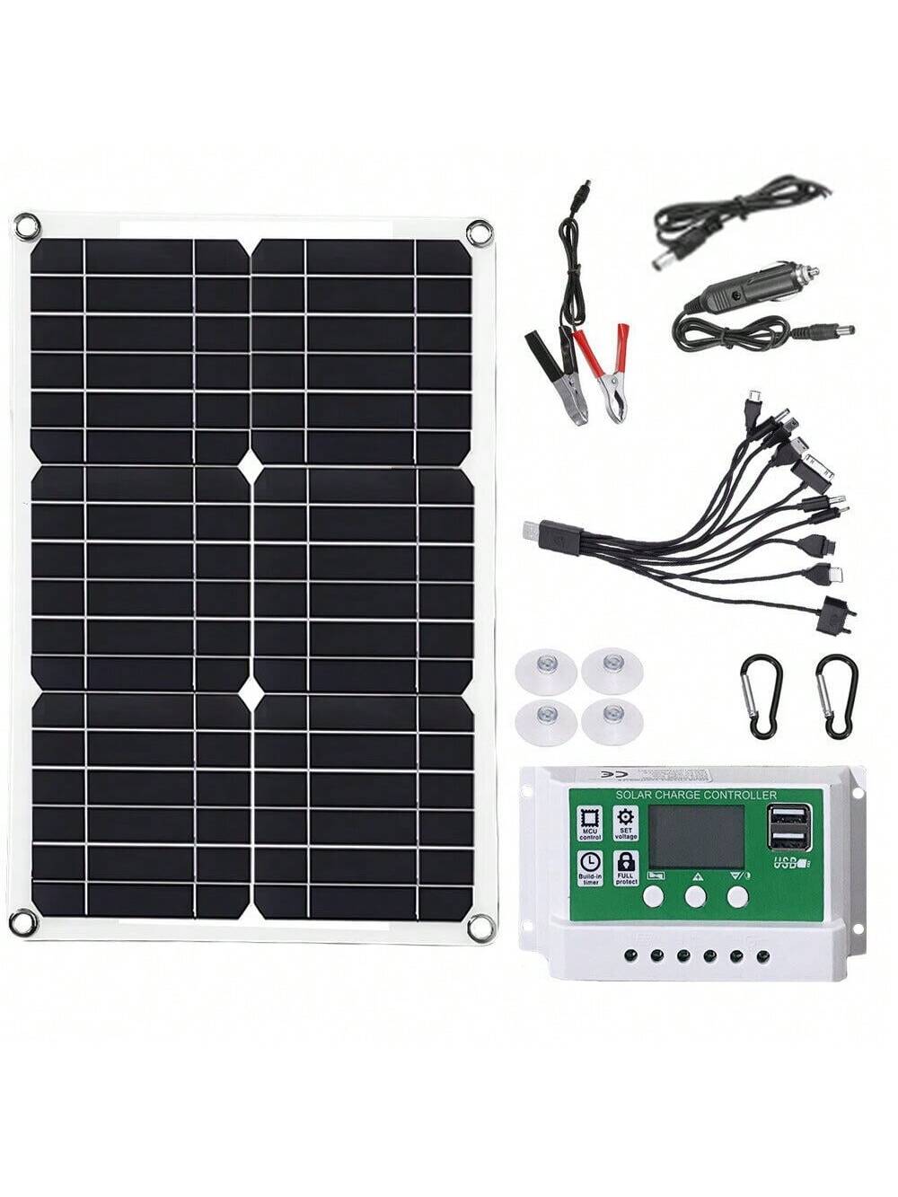 1 Pack Waterproof Solar Panel Battery Charger, 600 Watts Solar Panel Kit 100A 12V Battery Charger With Controller Caravan Boat