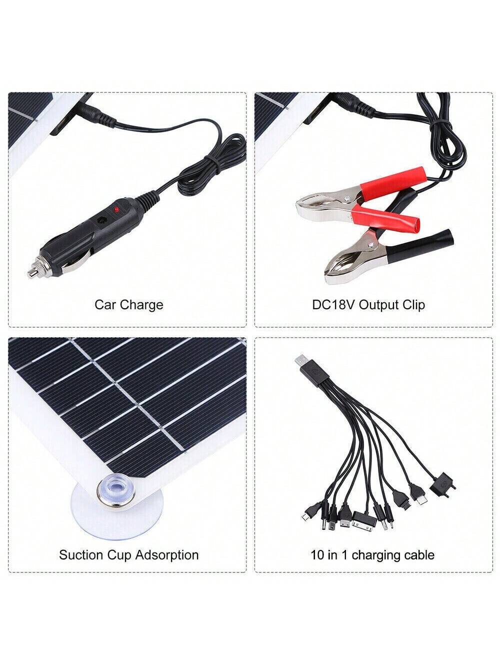 1 Pack Waterproof Solar Panel Battery Charger, 600 Watts Solar Panel Kit 100A 12V Battery Charger With Controller Caravan Boat