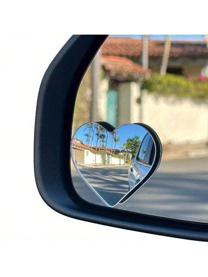1 Pair/2 Pairs Heart-Shaped Blind Spot Mirrors, Car Heart-Shaped Blind Spot Mirrors, Car Frameless Blind Spot Mirrors, 360° Wide Angle Convex Mirror, Fan-Shaped Blind Spot Mirrors, Parking Mirrors