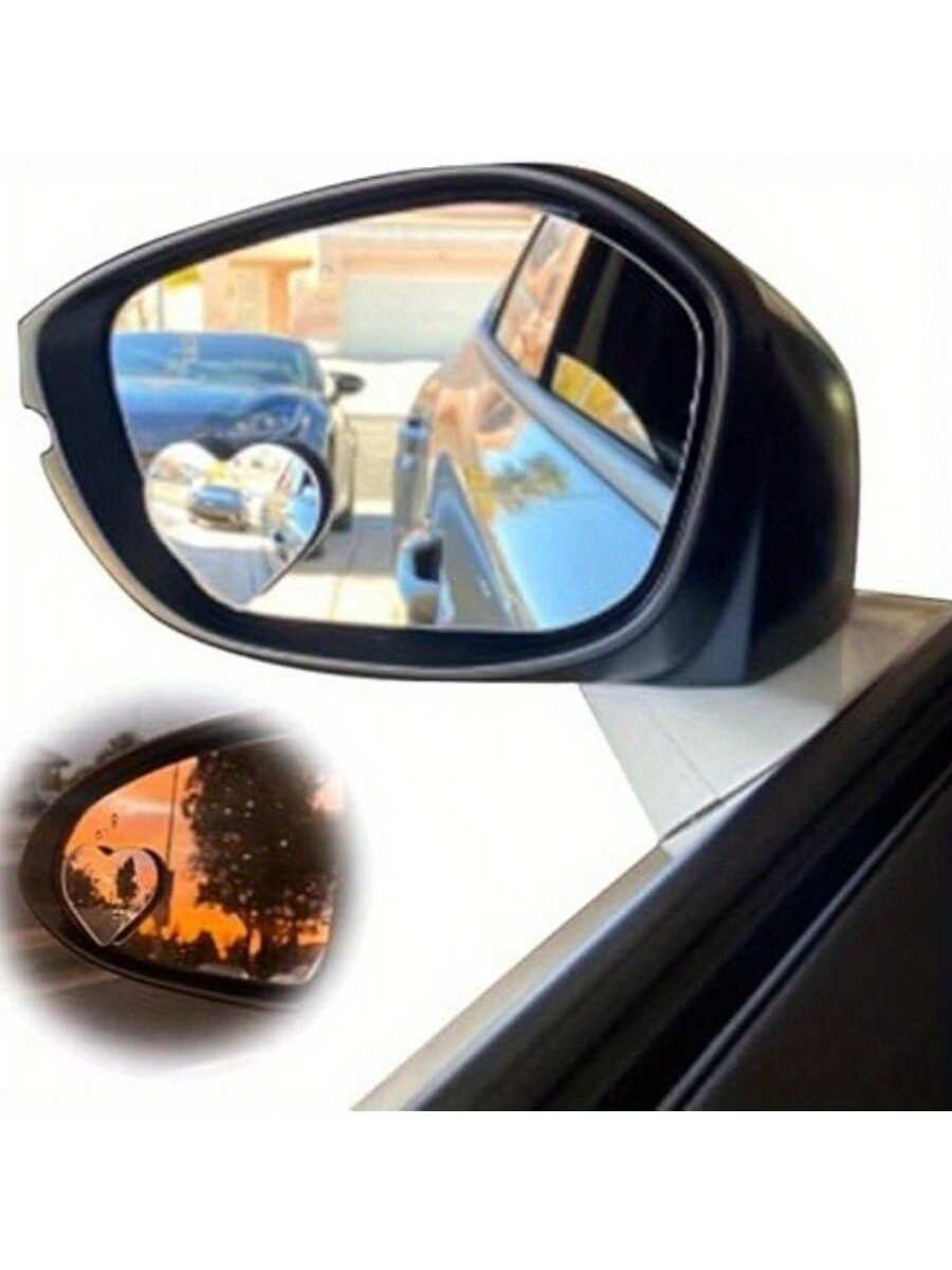 1 Pair/2 Pairs Heart-Shaped Blind Spot Mirrors, Car Heart-Shaped Blind Spot Mirrors, Car Frameless Blind Spot Mirrors, 360° Wide Angle Convex Mirror, Fan-Shaped Blind Spot Mirrors, Parking Mirrors