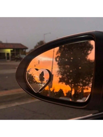 1 Pair/2 Pairs Heart-Shaped Blind Spot Mirrors, Car Heart-Shaped Blind Spot Mirrors, Car Frameless Blind Spot Mirrors, 360° Wide Angle Convex Mirror, Fan-Shaped Blind Spot Mirrors, Parking Mirrors
