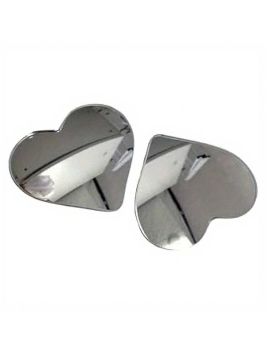 1 Pair/2 Pairs Heart-Shaped Blind Spot Mirrors, Car Heart-Shaped Blind Spot Mirrors, Car Frameless Blind Spot Mirrors, 360° Wide Angle Convex Mirror, Fan-Shaped Blind Spot Mirrors, Parking Mirrors