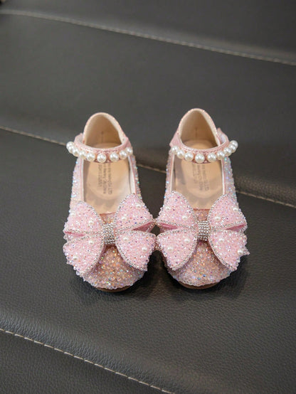 1 Pair Baby Flat Shoes, Girls Princess Shoes With Rhinestones, Spring/Autumn Toddler Shoes