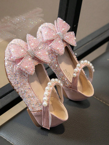 1 Pair Baby Flat Shoes, Girls Princess Shoes With Rhinestones, Spring/Autumn Toddler Shoes