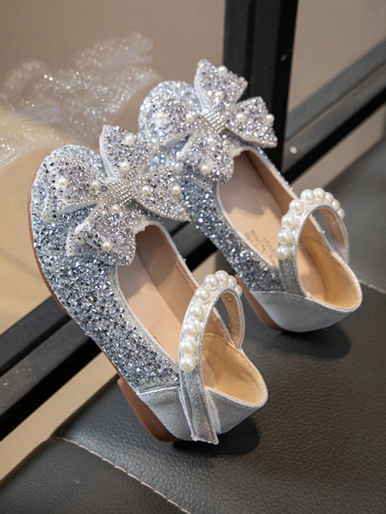 1 Pair Baby Flat Shoes, Girls Princess Shoes With Rhinestones, Spring/Autumn Toddler Shoes
