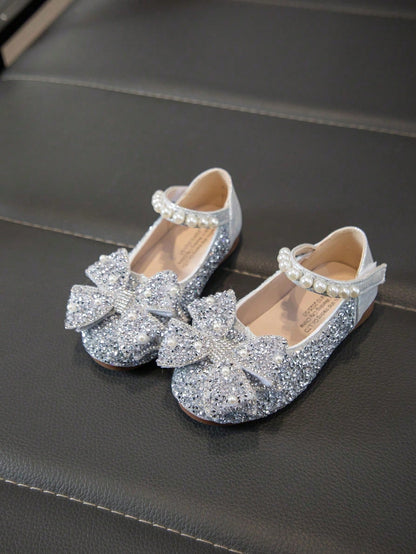 1 Pair Baby Flat Shoes, Girls Princess Shoes With Rhinestones, Spring/Autumn Toddler Shoes