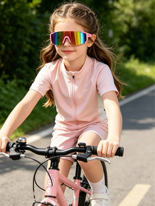 1 Pair Children's Fashion Goggles, Suitable For Boys And Girls, Classic Integrated Protective Glasses For Cycling, Skiing, Hiking, Outdoor Sports And Travel