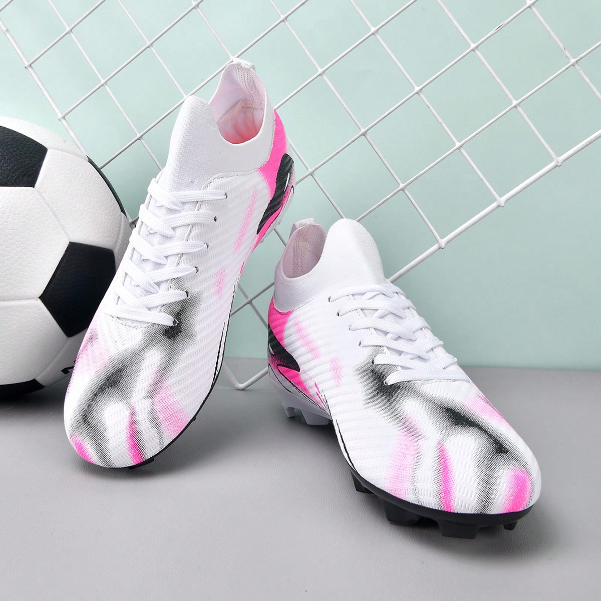1 Pair Football/Soccer Shoes, Outdoor Sports Shoes For Men, TF Studs, Student & Adult Sizes, Suitable For Artificial Turf & Natural Grass, AG Long Studs, Non-Slip, Comfortable Soccer Shoes, Professio