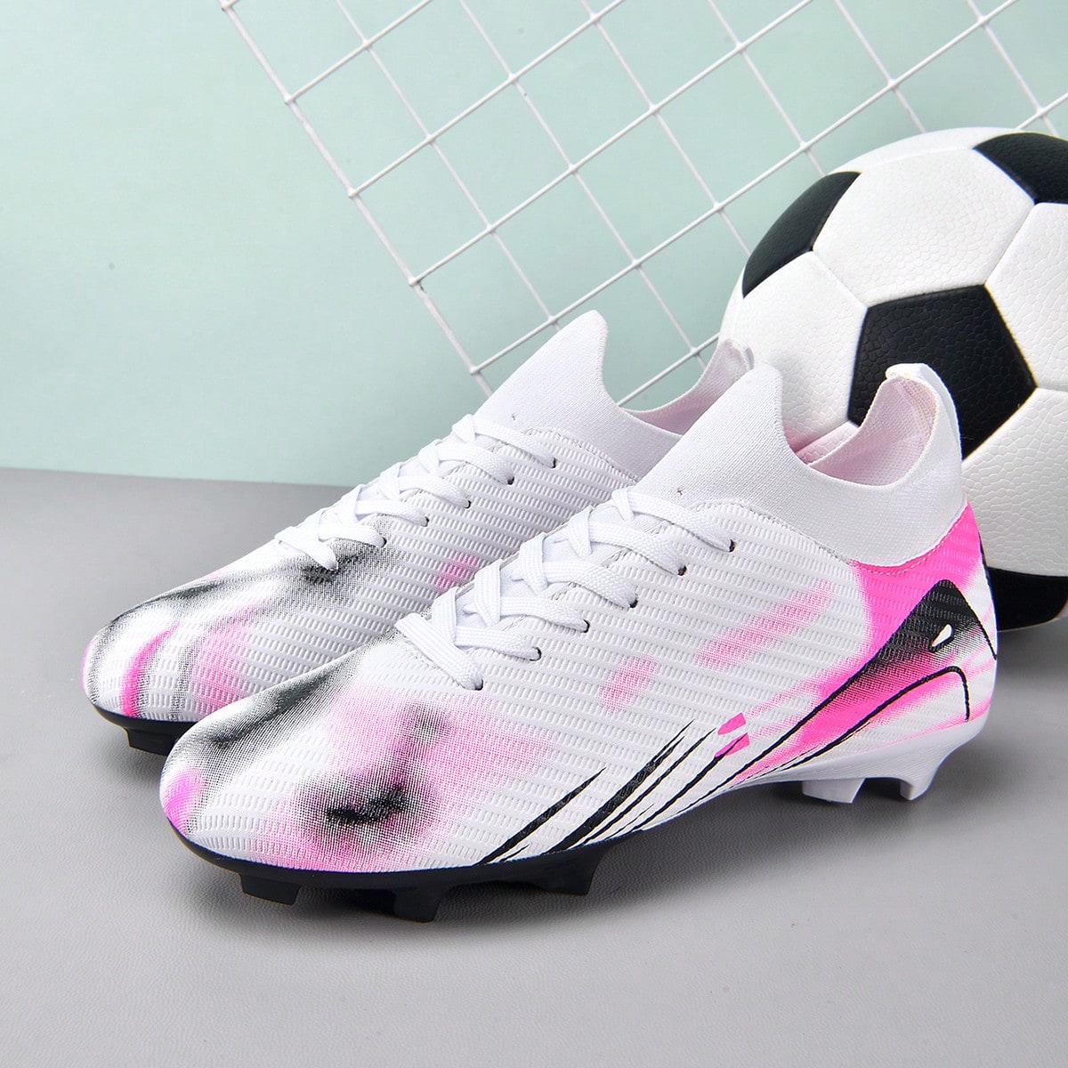 1 Pair Football/Soccer Shoes, Outdoor Sports Shoes For Men, TF Studs, Student & Adult Sizes, Suitable For Artificial Turf & Natural Grass, AG Long Studs, Non-Slip, Comfortable Soccer Shoes, Professio