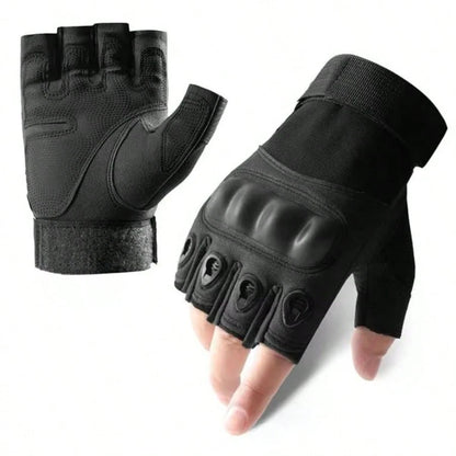 1 Pair Half Finger Shell Motorcycle Outdoor Cycling Gloves