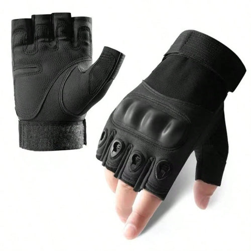 1 Pair Half Finger Shell Motorcycle Outdoor Cycling Gloves