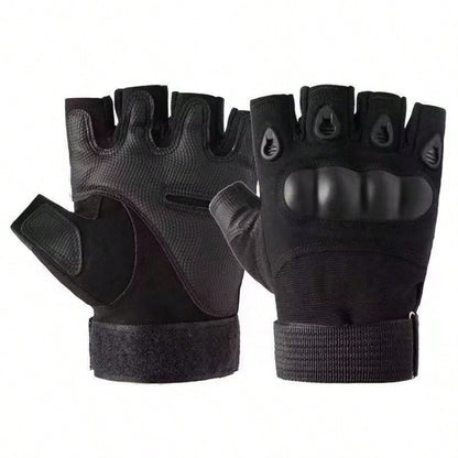 1 Pair Half Finger Shell Motorcycle Outdoor Cycling Gloves
