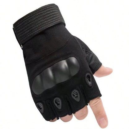 1 Pair Half Finger Shell Motorcycle Outdoor Cycling Gloves