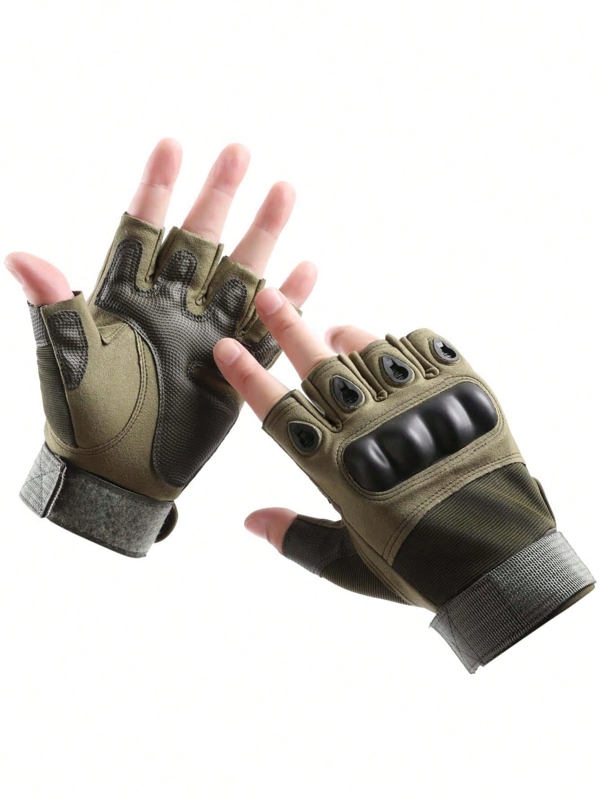 1 Pair Half Finger Shell Motorcycle Outdoor Cycling Gloves