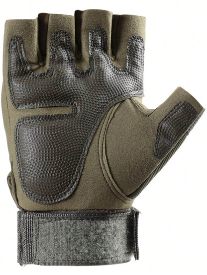 1 Pair Half Finger Shell Motorcycle Outdoor Cycling Gloves