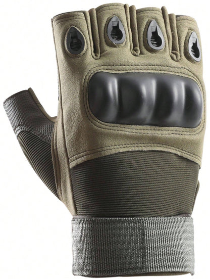 1 Pair Half Finger Shell Motorcycle Outdoor Cycling Gloves