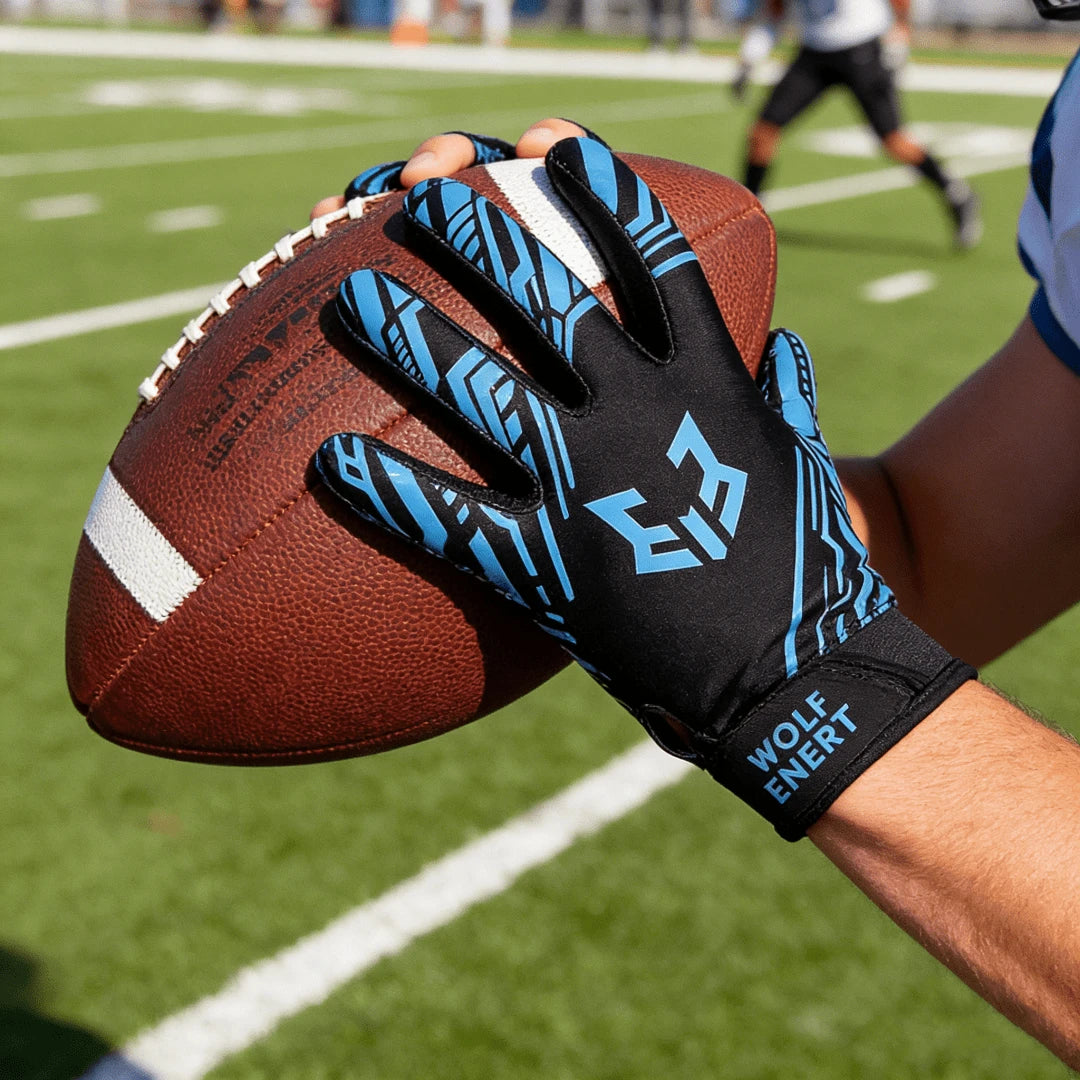 1 Pair Professional American Football Gloves, High Grip Silicone Palm Rugby Gloves Breathable Flexible Sports Gloves, Durable Wrist Support Anti-Sweat Athletic Gloves For Rugby Training Match