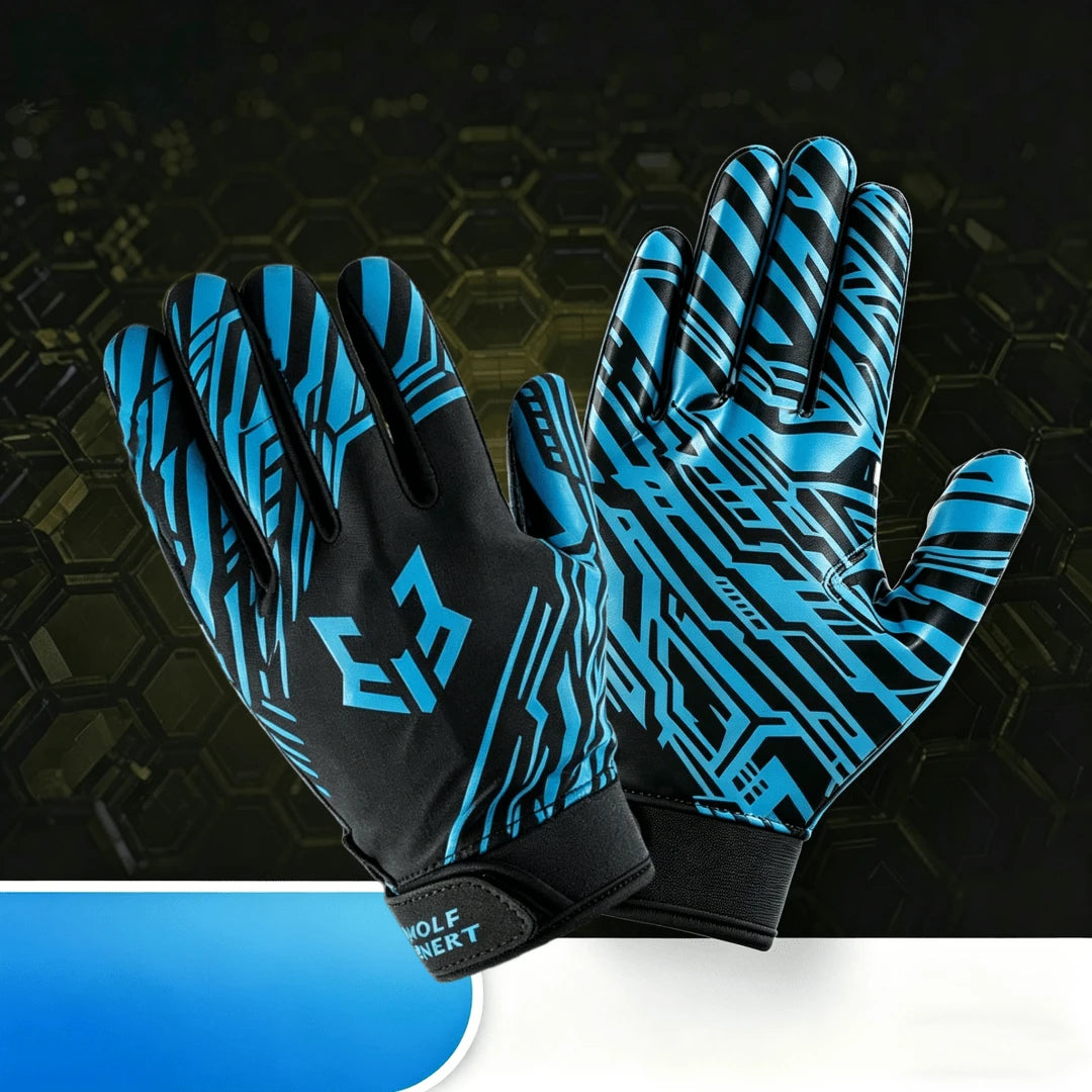 1 Pair Professional American Football Gloves, High Grip Silicone Palm Rugby Gloves Breathable Flexible Sports Gloves, Durable Wrist Support Anti-Sweat Athletic Gloves For Rugby Training Match
