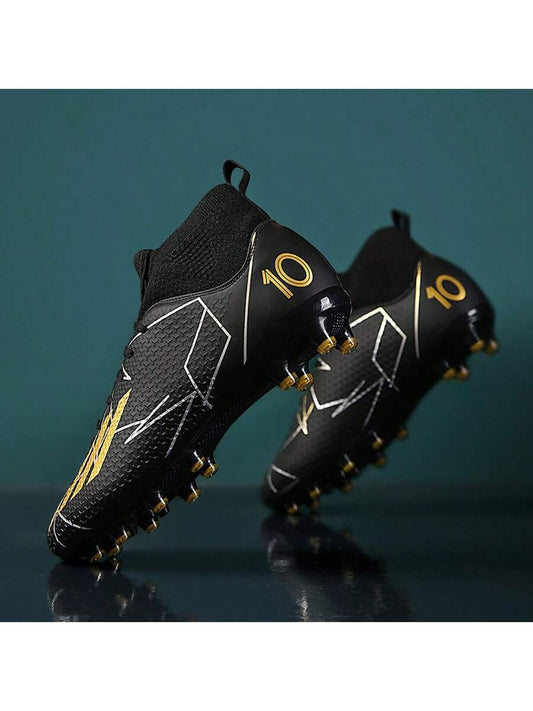 1 Pair Recommended Youth Football/Soccer Shoes, TPU Studs Anti-Slip High-Top All Season, Suitable For Daily Grass Soccer Training And Matches