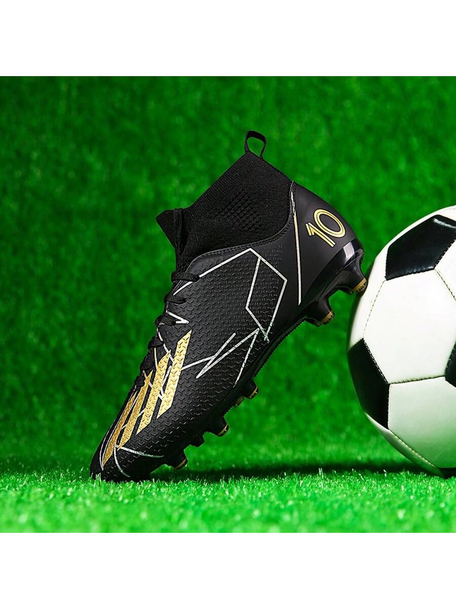 1 Pair Recommended Youth Football/Soccer Shoes, TPU Studs Anti-Slip High-Top All Season, Suitable For Daily Grass Soccer Training And Matches