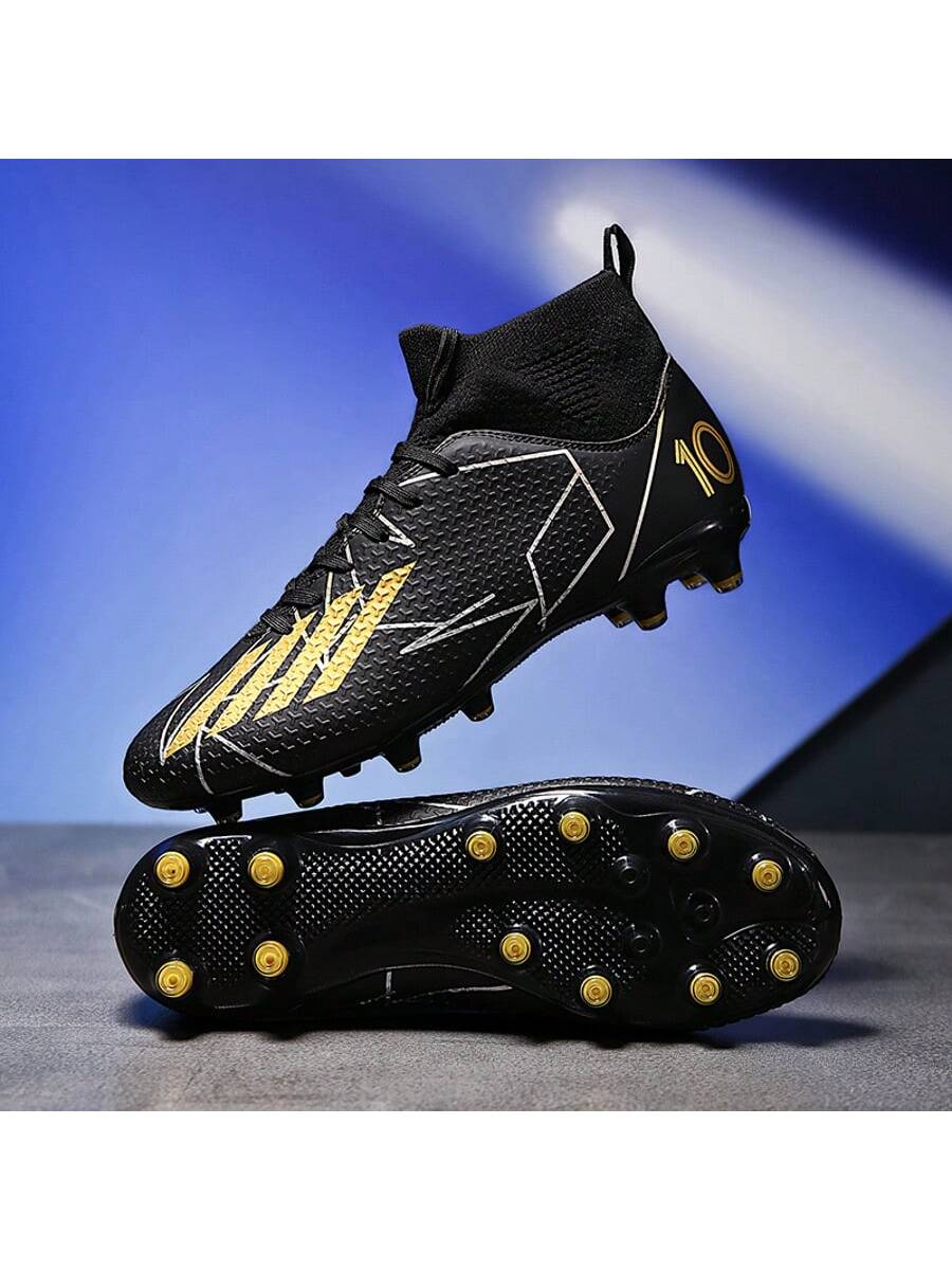 1 Pair Recommended Youth Football/Soccer Shoes, TPU Studs Anti-Slip High-Top All Season, Suitable For Daily Grass Soccer Training And Matches