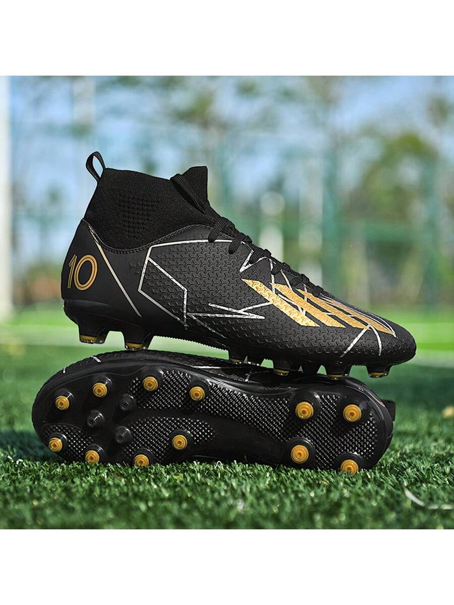 1 Pair Recommended Youth Football/Soccer Shoes, TPU Studs Anti-Slip High-Top All Season, Suitable For Daily Grass Soccer Training And Matches