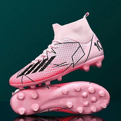 1 Pair Recommended Youth Football/Soccer Shoes, TPU Studs Anti-Slip High-Top All Season, Suitable For Daily Grass Soccer Training And Matches