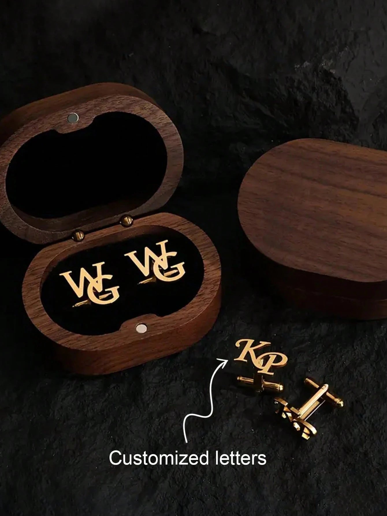 1 Pair Stainless Steel Engraved Letter, Personalized Suit Cufflinks For Men, Everyday Shirt Cufflinks, Gift For Father, Husband, Groomsmen, Father's Day, Wedding, No Gift Box, Colorful, Unisex, Annive