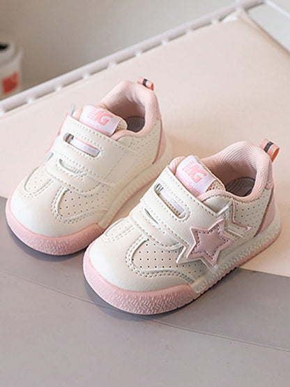 1 Pair Unisex Hook And Loop PU Surface Anti-Slip Cute Baby Sports Shoes