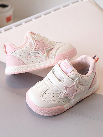 1 Pair Unisex Hook And Loop PU Surface Anti-Slip Cute Baby Sports Shoes