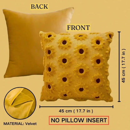 1 Pc 3D Sunflower Plush Cushion Cover, Farmhouse Nordic Style Thanksgiving Decor Pillowcase, 18" X 18", For Living Room Sofa Bedroom Autumn Atmosphere, Without Pillow Insert