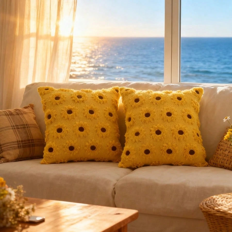 1 Pc 3D Sunflower Plush Cushion Cover, Farmhouse Nordic Style Thanksgiving Decor Pillowcase, 18" X 18", For Living Room Sofa Bedroom Autumn Atmosphere, Without Pillow Insert
