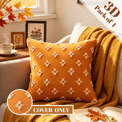 1 Pc 3D Sunflower Plush Cushion Cover, Farmhouse Nordic Style Thanksgiving Decor Pillowcase, 18" X 18", For Living Room Sofa Bedroom Autumn Atmosphere, Without Pillow Insert