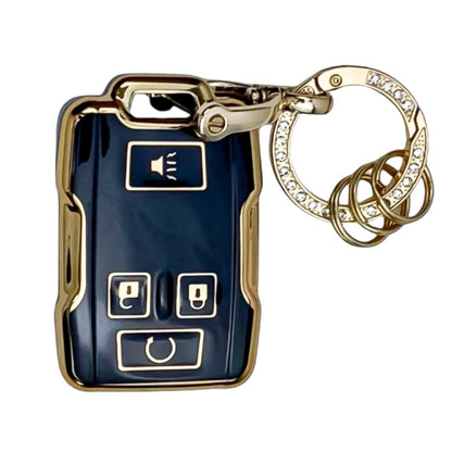 1 Pc Key Fob Cover TPU Car Key Case With Keychain Shell 360 Degree Protection For GMC For Chevrolet For S-Ilverado For Suburban For Tahoe For Yukon Anti Fall And Dust-Proof Keybag