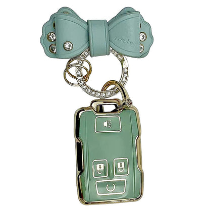 1 Pc Key Fob Cover TPU Car Key Case With Keychain Shell 360 Degree Protection For GMC For Chevrolet For S-Ilverado For Suburban For Tahoe For Yukon Anti Fall And Dust-Proof Keybag
