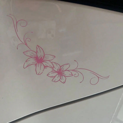 1 Pc Lily Flower Vinyl Car Decal, Cute Y2K Floral Sticker For Car Window Bumper Helmet, Easy To Apply