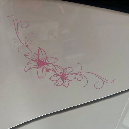 1 Pc Lily Flower Vinyl Car Decal, Cute Y2K Floral Sticker For Car Window Bumper Helmet, Easy To Apply