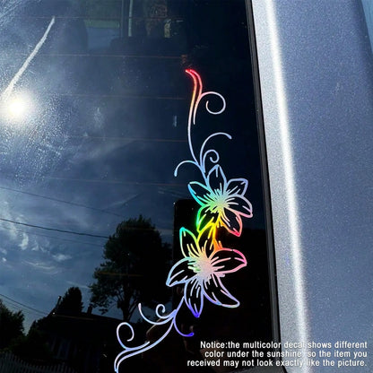 1 Pc Lily Flower Vinyl Car Decal, Cute Y2K Floral Sticker For Car Window Bumper Helmet, Easy To Apply