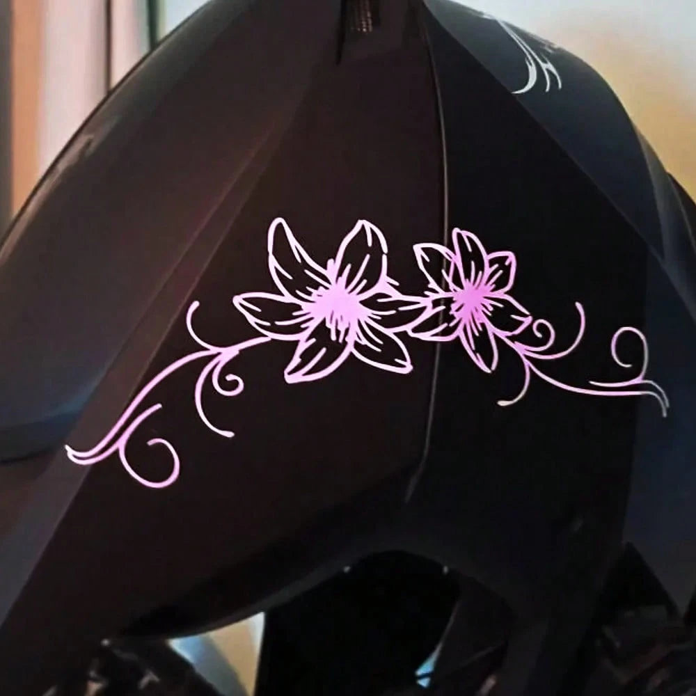 1 Pc Lily Flower Vinyl Car Decal, Cute Y2K Floral Sticker For Car Window Bumper Helmet, Easy To Apply