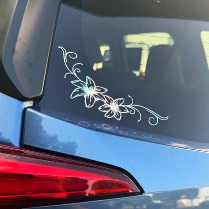 1 Pc Lily Flower Vinyl Car Decal, Cute Y2K Floral Sticker For Car Window Bumper Helmet, Easy To Apply