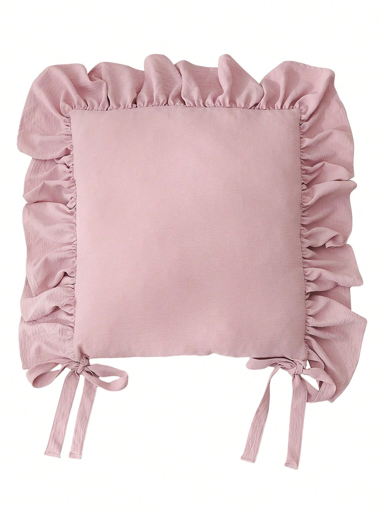 1 Piece, Lotus Leaf Lace Seat Cushion, Dining Chair Cushion With Cushion Core Belt, Strap Can Be Fixed, Comfortable And Non-Slip, Universal In All Seasons