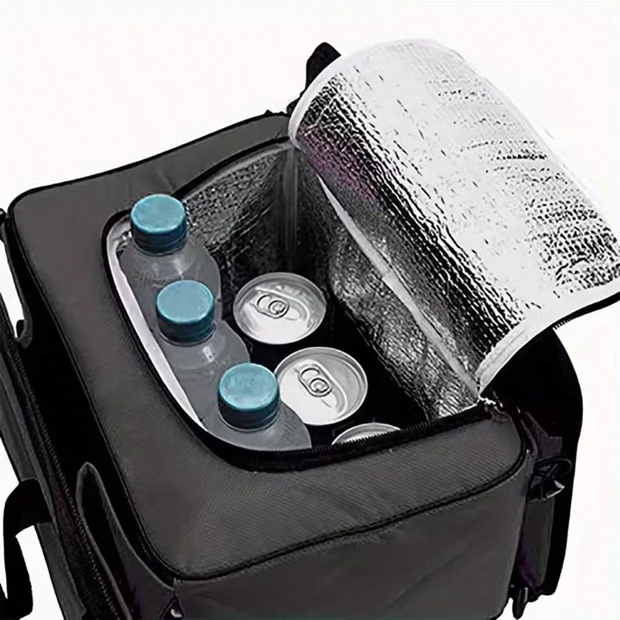 1-Piece Multi-Functional Foldable 3-Compartment Car Trunk Organizer, Storage Box, Insulated Storage Bag, Car Cooler Bag, Large Insulated Car Storage Bag, Insulated And Refrigerated Storage Bag