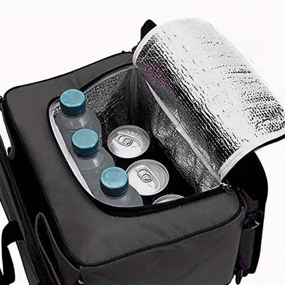 1-Piece Multi-Functional Foldable 3-Compartment Car Trunk Organizer, Storage Box, Insulated Storage Bag, Car Cooler Bag, Large Insulated Car Storage Bag, Insulated And Refrigerated Storage Bag