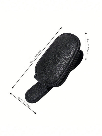 1 Piece Of General Motors Sunshade Glasses Clip, Magnetic Leather Fashionable Glasses Clip And Frame, Interior Decoration Product, Suitable For Various Cars, SUVstrucks, Road Travel,Glasses Holder,Gla