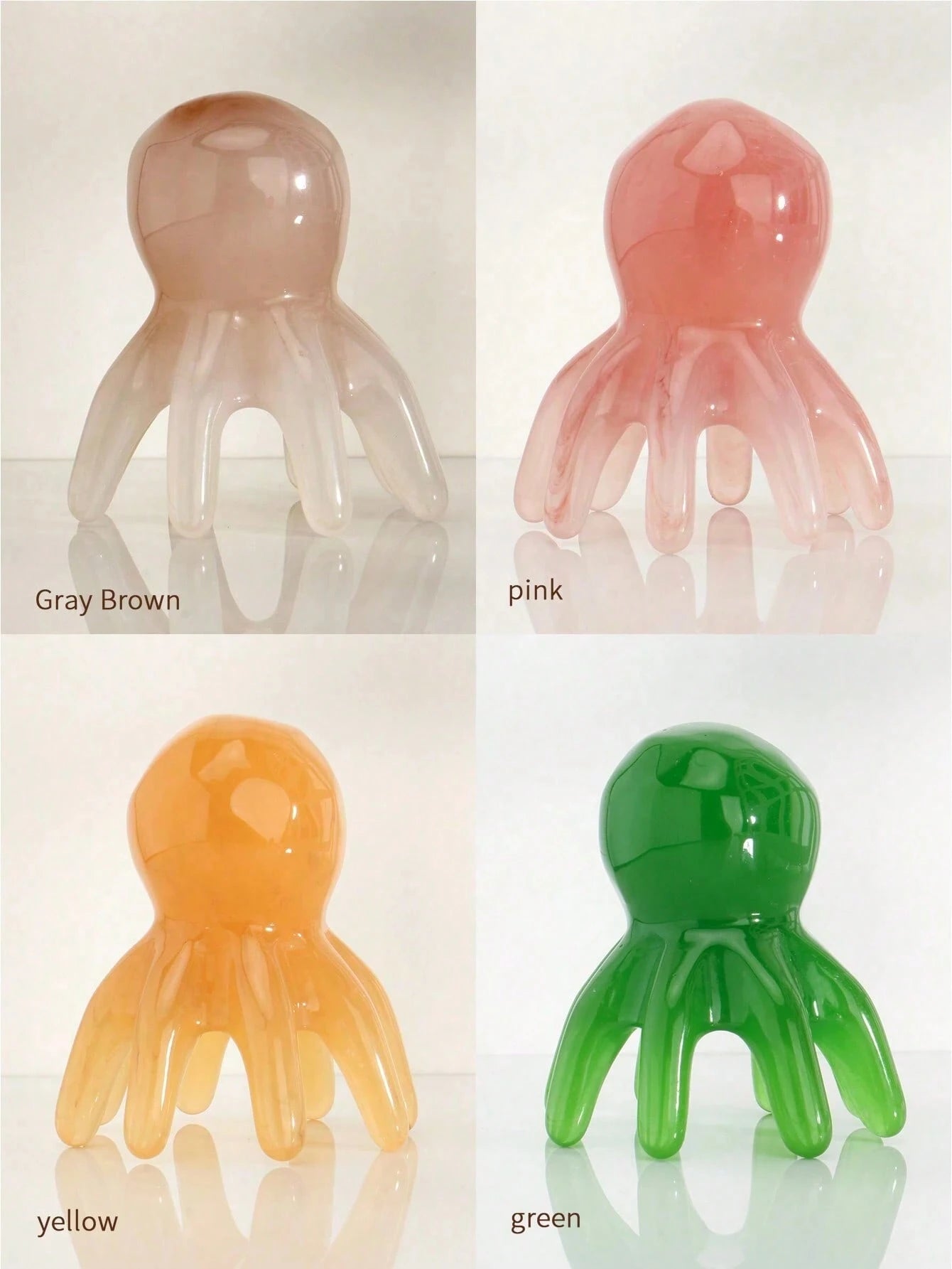 1-Piece Set Of Wide Toothed Comb, Head Massage Comb, Cute Octopus Shape, Resin Material, Round Tooth Design, Comfortable Scalp Massage, Available In Four Colors. Hairdressing Tools, Combs, Hair Brushe