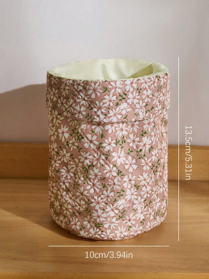 1 Piece, Oxford Cloth Embossed New Natural Pastoral Style Small Flower Pattern Cosmetic Bag, Easy To Carry For Short Trips, Storage Bag, Suitable For Going Out For Storage